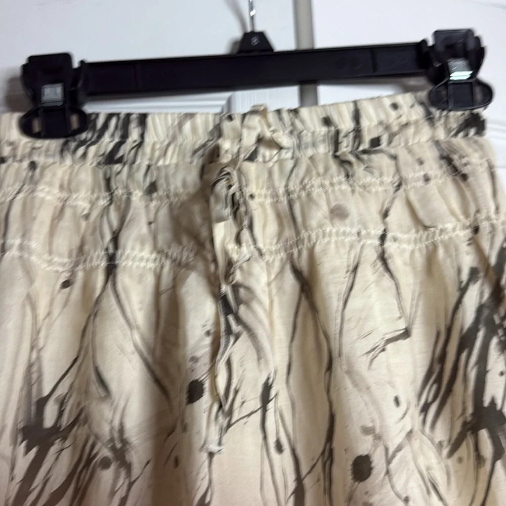 Roey Wang High Waisted Wide Leg Patterned 100% Linen Pants size S - Picture 3 of 10